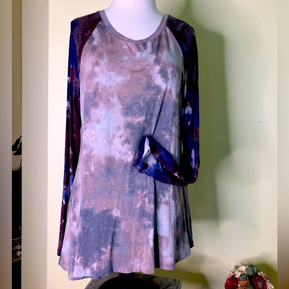 Logo rayon tie dye tunic M